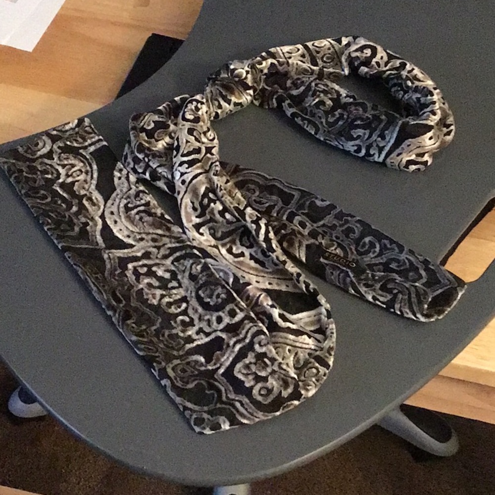 SOFT METALLIC FASHION SCARF / Silver, black & hints of bronze. Never worn. - Picture 2 of 3